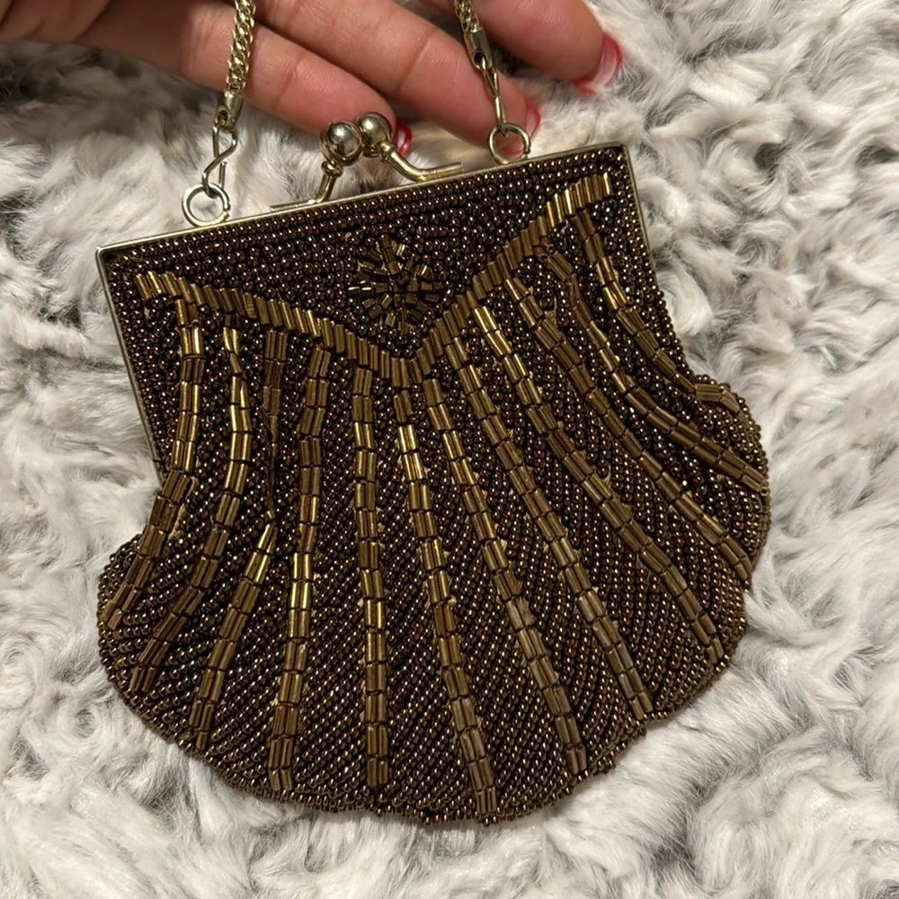 La Regale Vintage Sequin Evening Bag With Chain Strap - Picture 1 of 10